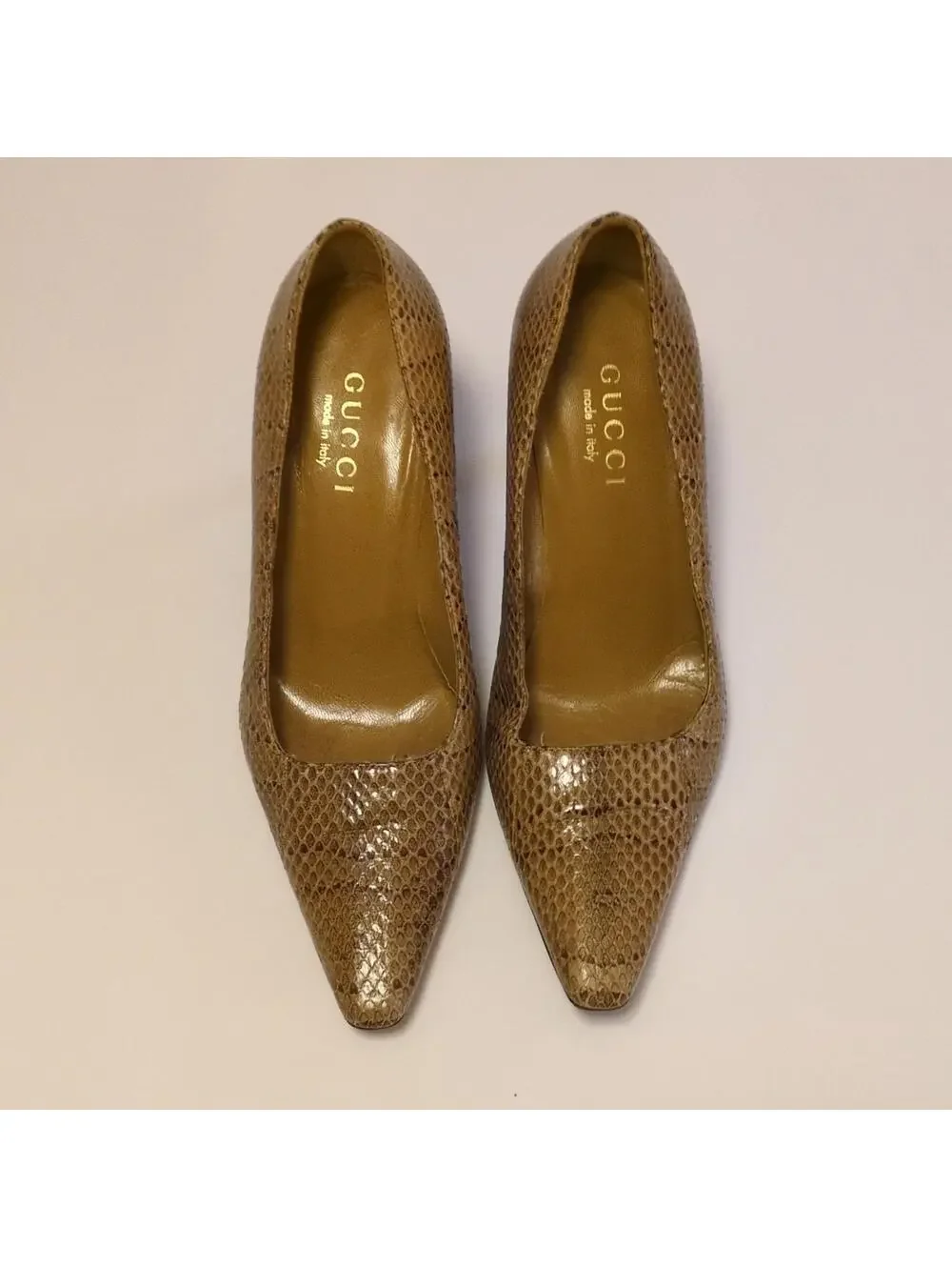 Vintage Gucci Women's Brown Python/Snake Leather Pumps 36C/US6.5